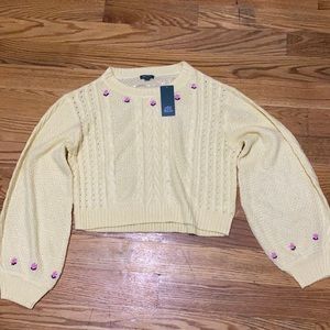 Wild fable NWT yellow crop sweater